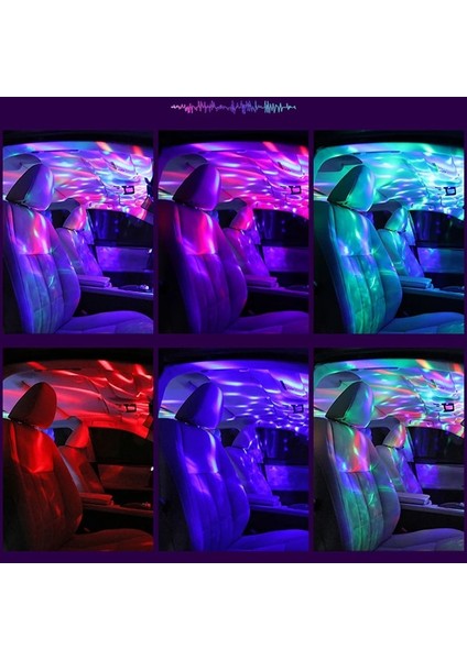 Mikro USB Adaptörü Araba USB LED Parti Işıkları Sahne Etkisi Karaoke Atmosfer Lambası 4W 5V Taşınabilir Disko Topu Renkli Lazer Dj Disko Hafif Müzik (Yurt Dışından)