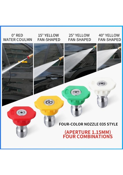 Dört RENK035 Stili Yüksek Basınçlı Karışım Renkli Hızlı Bağlantı "su Tabancası Için Araba Yıkama Metal Jet Lance Nozulu (Yurt Dışından)