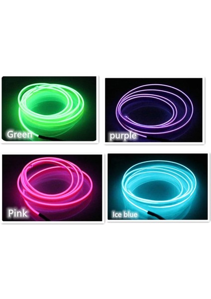 3m Tarzı Floresan Yeşil M Araba Iç LED Dekoratif Lamba El Kablolama Neon Şerit Otomatik Dıy Esnek Ortam Işığı USB Parti Atmosfer Diyodu (Yurt Dışından) modelleri