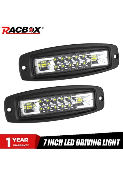 1 Adet Kehribar Tarzı 7 Inç Araba Gömme Montaj LED Pod Combo Çalışma Işık Çubuğu Oto LED Sürüş Geri Sürüş Lambası Atv Suv Kamyon Arazi Araçları 12V 24V (Yurt Dışından) fiyatları