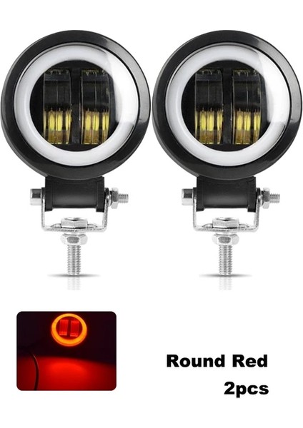 2 Adet Yuvarlak Kırmızı Stil Nlpearl 12V 24V Su Geçirmez LED Bar Offroad 20W LED Çalışma Işığı 6d LED Angel Eyes Işık Çubuğu Suv Atv Kamyon Tekne 4x4 Motosiklet (Yurt Dışından)
