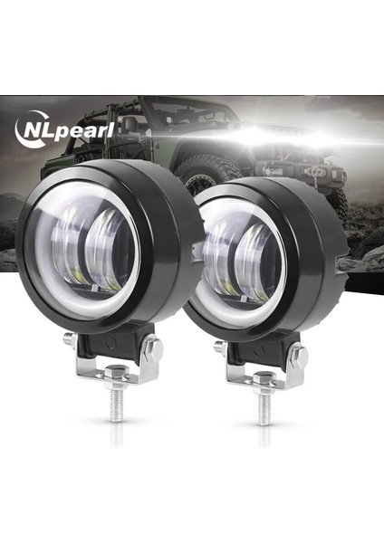 2 Adet Yuvarlak Kırmızı Stil Nlpearl 12V 24V Su Geçirmez LED Bar Offroad 20W LED Çalışma Işığı 6d LED Angel Eyes Işık Çubuğu Suv Atv Kamyon Tekne 4x4 Motosiklet (Yurt Dışından)
