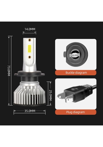 H8 Stili 3000K Mini Cob LED H4 Araba Far H7 H1 LED H3 H8 H9 H11 Hir Hb Hb Canbuk Oto Sis Lambası Turbo Ampuller 12V 24V (Yurt Dışından) fırsatları