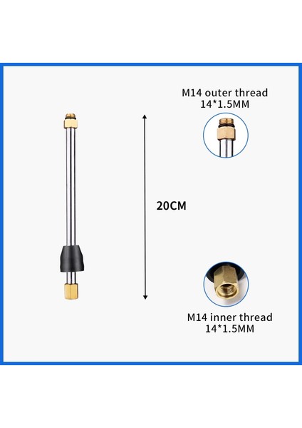 M14 Iplik 20CM Stili cm Uzatma Çubuğu Yüksek Basınçlı Yıkama Tabancası M14 Dişli Veya Hızlı Bağlantı Uzatma Çubuğu Oto Yıkama Aksesuarı (Yurt Dışından)