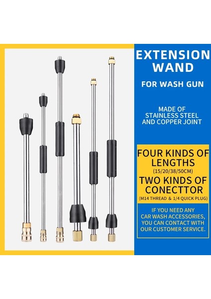 M14 Iplik 20CM Stili cm Uzatma Çubuğu Yüksek Basınçlı Yıkama Tabancası M14 Dişli Veya Hızlı Bağlantı Uzatma Çubuğu Oto Yıkama Aksesuarı (Yurt Dışından) modelleri