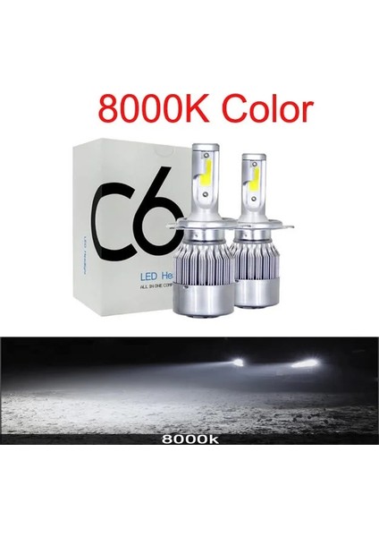 H11 Stili 8000K Beyaz Mavi 2x H7 LED H11 H4 Hilo H1 H3 H8 Hb1 Hb3 Hb4 Hb5 Hır2 H13 H Araba Far Ampülük 6000K 8000K Cob Araba Işıkları (Yurt Dışından)