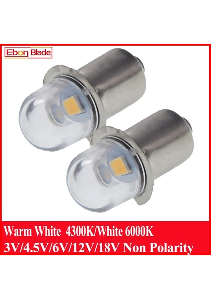 3V Ac Tarzı Sıcak Beyaz 4300K .5s LED Ampul 3V 4.5V 6V 12V 18V Ac Maglite Yedek Lamba Torch Acil Durum El Feneri Çalışma Işığı Warmwhite M (Yurt Dışından)