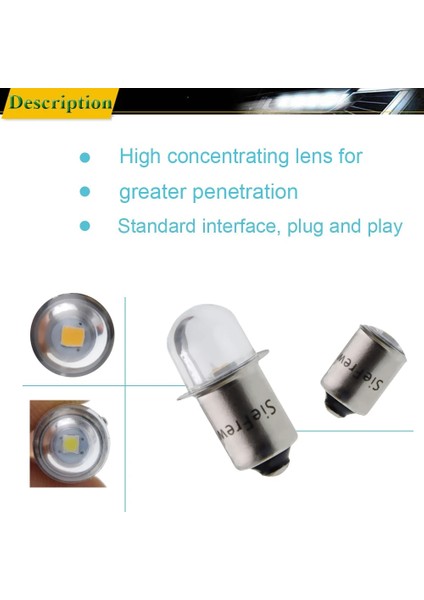3V Ac Tarzı Sıcak Beyaz 4300K .5s LED Ampul 3V 4.5V 6V 12V 18V Ac Maglite Yedek Lamba Torch Acil Durum El Feneri Çalışma Işığı Warmwhite M (Yurt Dışından)