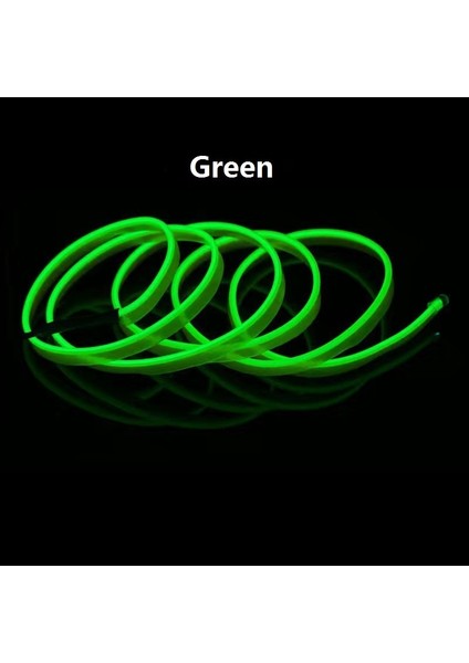 2 Milyon Stili Yeşil Otomobil Atmosfer Lambası Araba Iç Aydınlatma LED Şerit Dekorasyon Çelenk Tel Halat Tüp Hattı Esnek Neon Işık USB Sürücü (Yurt Dışından)