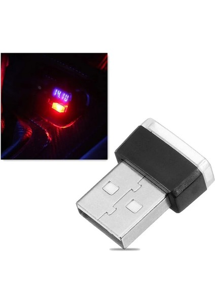 Mor 1 Adet Mini USB 7 Renk Opsiyonel LED Araba Iç Mücevher Neon Işıkları Dekoratif Atmosfer Lambası (7 Çeşit Açık Renk) (Yurt Dışından)