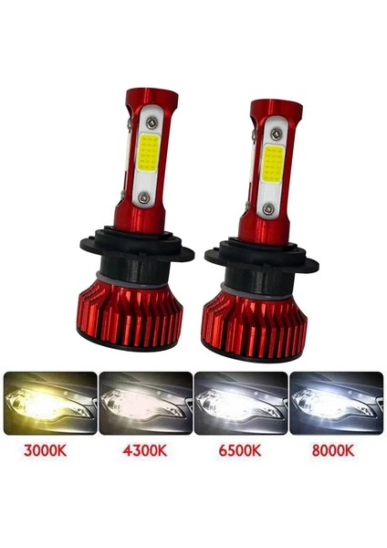 H3 Stili 6500K 2 Taraf Muxall H7 H4 H11 H LED Araba Far 80W Lm 4side Ar Ampul 6000K LED Sis Farları Far Ampul (Yurt Dışından)
