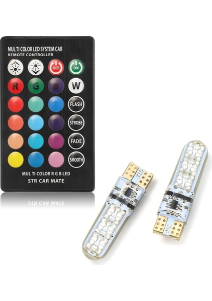 1 Uzaktan 4 Ampul 2 Adet Evrensel Araba Rgb LED 12 V T10 LED Rgb Smd Uzaktan Kumanda Okuma Kama Işık Lisans Ampuller Sinyal Lambası (Yurt Dışından)