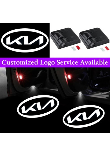 Kırmızı 2x Bluewhitered Yeni Kia Logosu Kıa Optıma Forte Rıo K5 Stinger Için Kablosuz Araba Kapı LED Işıkları (Yurt Dışından) fırsatları