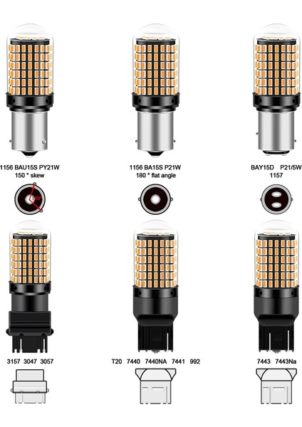 1157 BAY15D Stili Kırmızı BA15S LED Geri Vites Lambası Canbus Smd PY21W LED Dönüş Sinyali Işık LED Canbu T Fren Lambası 12V (Yurt Dışından)