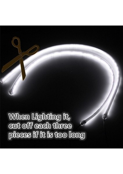 Sarı 30CM Drl Akan LED Şerit Araba Koşu Lambası Angel Eyes LED Tüp Şerit Gündüz Farları Esnek LED (Yurt Dışından) modelleri