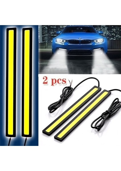 Resim Olarak M Evrensel Araba Cob LED Şerit Araba Gündüz Çalışan Sis Lambası Drl Sürüş Şerit Işık Oto Için Esnek LED Işıklar (Yurt Dışından)