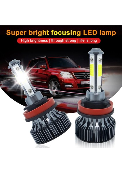 H3 Stili 4 Taraflı 6000K Des Lm 100W H11 Mini LED Far Ampul H7 H Hır2 Araba Hb3 Hb LED Sis Lambası Için LED Işıklar (Yurt Dışından) fırsatları