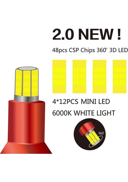 H8 H9 H11 W Lm LED Far H1 H7 H Otomatik Lamba Dc Sis Farları Araba Oto LED Ampul K Uzak ve Yakın (Yurt Dışından)