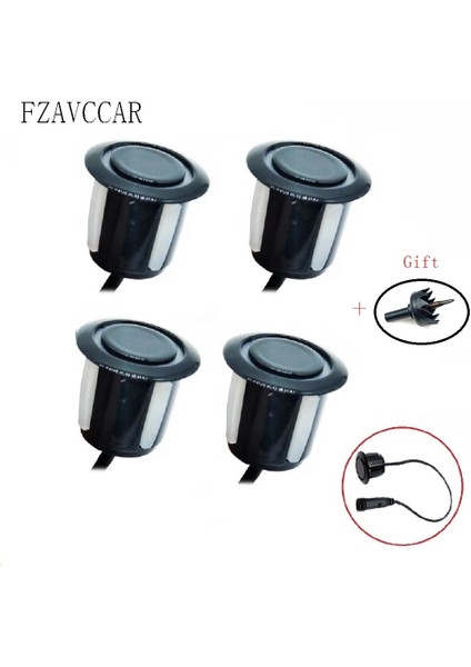 20 mm Tarzı 4 Adet Beyaz 4 Parça Systemblackwhitesilver Renkli Oto Su Geçirmez Sensör Araba Ters Radar Sesli Uyarı Göstergesi Probu Güvenli Sürüş (Yurt Dışından)