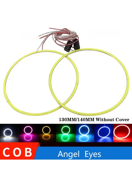 130MM Sarı Stil Ysy Cob Angel Eyes Adet (1 Çift) Oto Halo Yüzükler Cob Angel Eye Araba Far Motosiklet Beyaz Sarı 12 V LED (Yurt Dışından) fiyatları