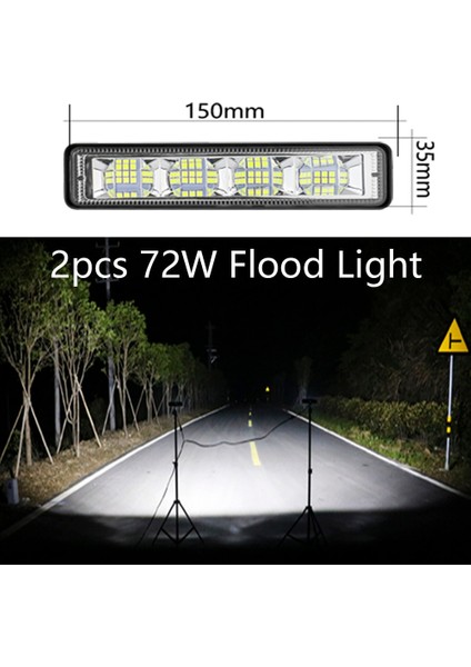 2 Adet 72W Tarzı Araba Işık Montajı LED Sis Farları Off Road 4x4 48W Spot Işın Kamyonlar Için LED Işık Çubuğu Atv Suv Drl LED Spot Işığı Çalışma Işığı Çubuğu (Yurt Dışından)