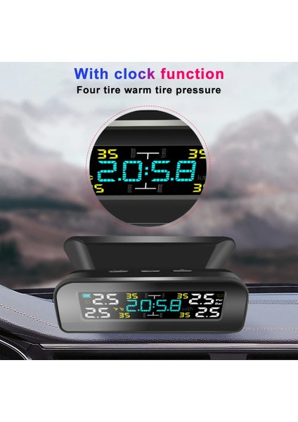 T3-Ex Stili Tpms Güneş Enerjisi Tpms Araba Lastik Basıncı Alarm Monitörü Oto Güvenlik Sistemi Lastik Basıncı 360 Ayarlanabilir Sıcaklık Uyarısı (Yurt Dışından) fırsatları