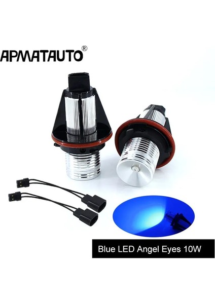 10W Mavi 2x Hatasız 10W LED Angel Eyes Marker Işıkları Ampuller Whitebluered Bmw E39 E53 E60 E61 E63 E64 E65 E66 E (Yurt Dışından)