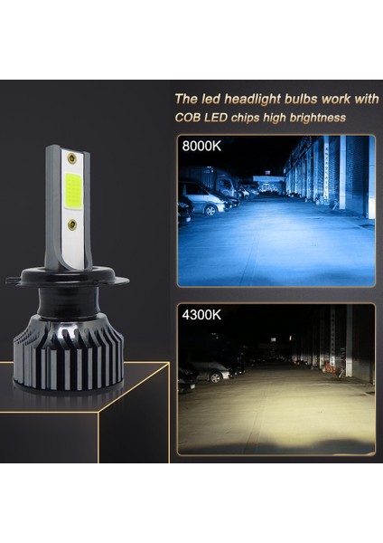 H11 Stili Limon Işığı Coolfox Lamba Araba LED H1 H3 H7 LED Canbus Far 8000LM Hb3 Hb4 Araba LED Ampul H4 H H27 Işıkları 12V 6000K (Yurt Dışından)