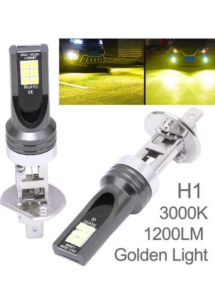 H1 Altın Işık 2 Adet LED Araba Far H1 H3 H7 H8 H9 H11 Hb3 Hblm Ön Işık Sürüş Sis Lambası Otomobil LED Ampul (Yurt Dışından)