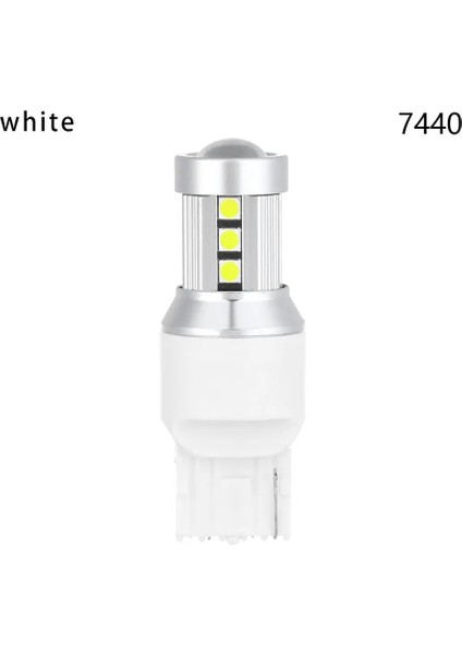 BEYAZ-7440 Dayanıklı T20 LED W21W WY21W LED Ampul T P27W P Araba Dönüş Sinyali Işığı Ters LAMP12V Oto Beyaz (Yurt Dışından)