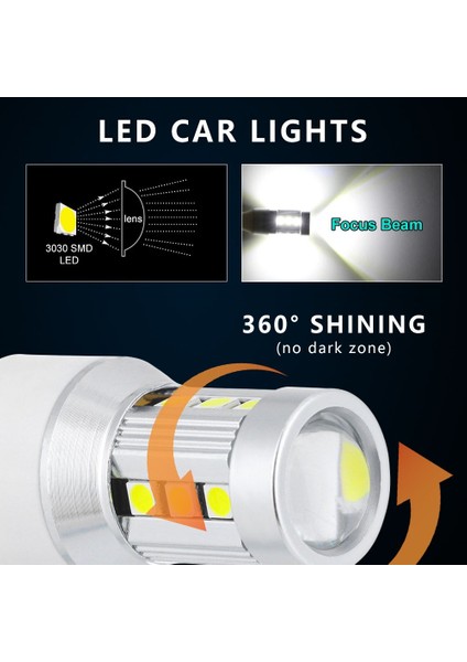 BEYAZ-7440 Dayanıklı T20 LED W21W WY21W LED Ampul T P27W P Araba Dönüş Sinyali Işığı Ters LAMP12V Oto Beyaz (Yurt Dışından)