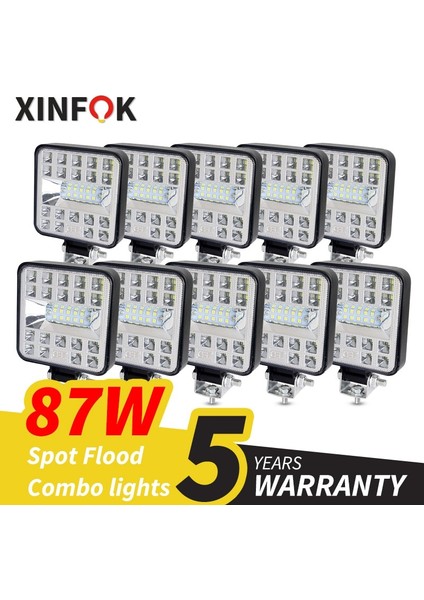 87W 1 Adet Tarzı Araba LED Çalışma Işığı Combo Bea Smd 87 Watt Süper Parlak Taşkın Noktası 6500K Dc Volt Spot Kamyon 4x4 4WD (Yurt Dışından) fırsatları
