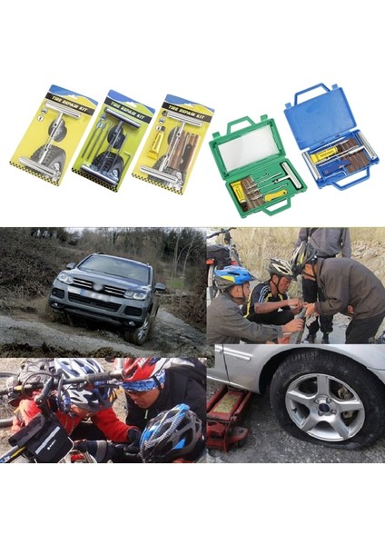 Xiyu Shop D Stili Lastik Şeritler ile Oto Araba Lastik Tamir Aletleri Kiti Tubeless Lastik Delinme Saplama Fişi Kamyon Motosiklet Off-Road Için Set (Yurt Dışından)