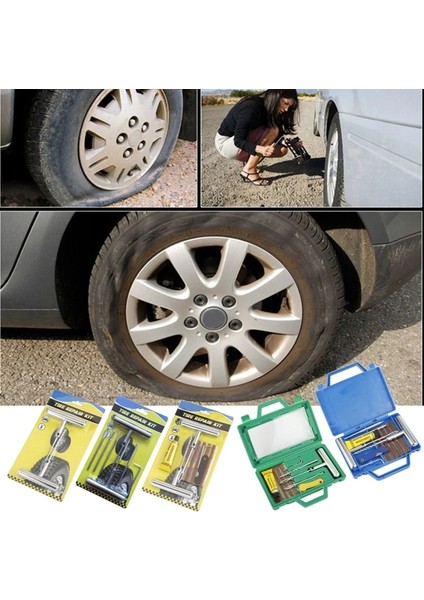 Xiyu Shop D Stili Lastik Şeritler ile Oto Araba Lastik Tamir Aletleri Kiti Tubeless Lastik Delinme Saplama Fişi Kamyon Motosiklet Off-Road Için Set (Yurt Dışından)