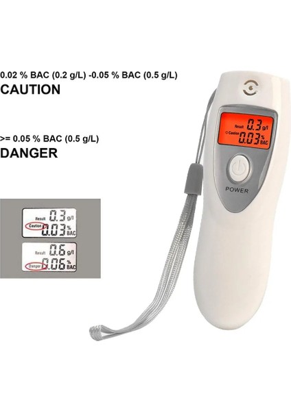 Beyaz Stil Grenwon Mini Hediye Nefes Alcometer Dijital LCD Ekran Inhaler Alkolmetreler Alkol Test Cihazı Alkol Ölçer (Yurt Dışından) modelleri