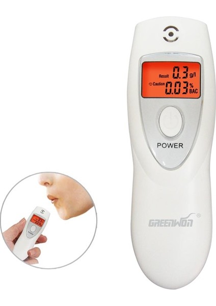Beyaz Stil Grenwon Mini Hediye Nefes Alcometer Dijital LCD Ekran Inhaler Alkolmetreler Alkol Test Cihazı Alkol Ölçer (Yurt Dışından) fırsatları