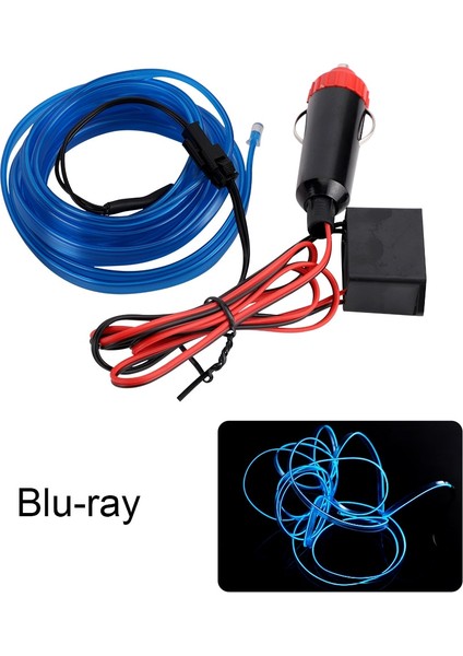 B 3m Araba Iç Aydınlatma LED Şerit Dekorasyon Çelenk Tel Halat Tüp Hattı Sigara Sürücülü Esnek Neon Işık (Yurt Dışından)