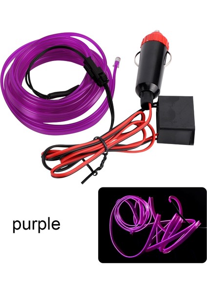 B 3m Araba Iç Aydınlatma LED Şerit Dekorasyon Çelenk Tel Halat Tüp Hattı Sigara Sürücülü Esnek Neon Işık (Yurt Dışından) fırsatları