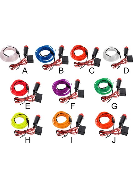 B 3m Araba Iç Aydınlatma LED Şerit Dekorasyon Çelenk Tel Halat Tüp Hattı Sigara Sürücülü Esnek Neon Işık (Yurt Dışından) indirimleri