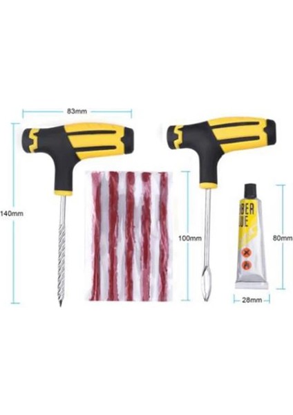 5 Adet Tarzı Araba ve Motosiklet Lastik Tamir Takımları Için 4 Parçalı Özel Küçük Lastik Tamir Aletleri Seti, Araba Kullanıcıları Için Acil Bakım (Yurt Dışından)