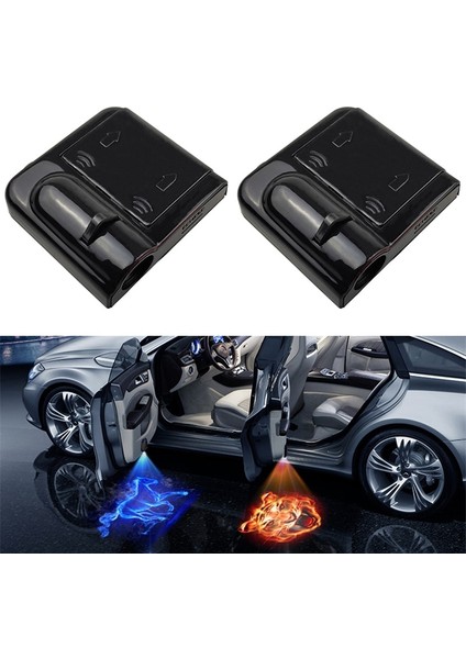 Ford Için 1 Adet Evrensel LED Araba Kapı Karşılama Lazer Projektör Logo Hayalet Gölge Gece Lambası Kablosuz Araba Aksesuarları Lazer Amblem Lamba Kiti (Yurt Dışından)