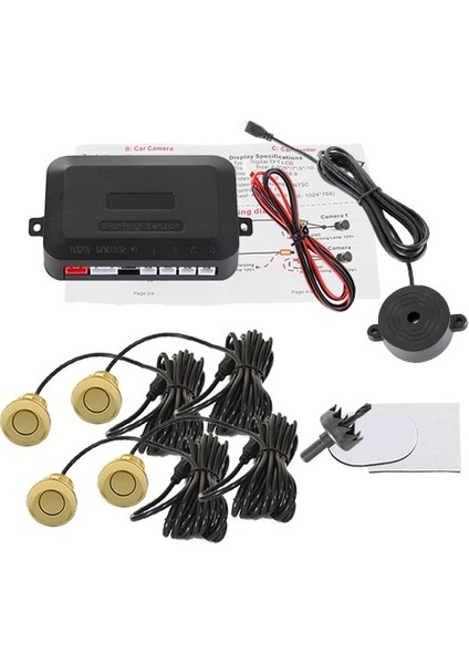 Altın Sınovcle 4 Sensörler Buzzer Araba Park Sensörü Kiti Ters Yedekleme Radar Sesli Uyarı Göstergesi Prob Sistemi 12V (Yurt Dışından)