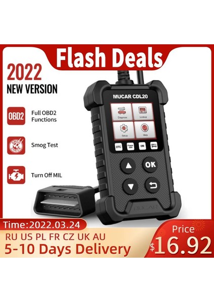 Mucar CDL20 Stili Mucar CDL20 Obd2 Araba Tarayıcı Otomatik Teşhis Aracı Kod Okuyucu Obd2 Otomotiv Teşhis Aracı Pk EML327 (Yurt Dışından)