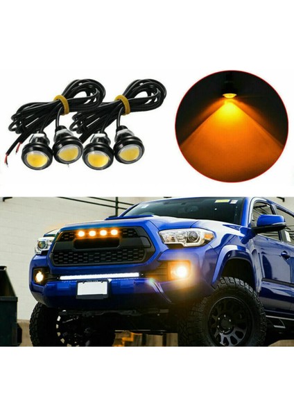 Amber Rengi 4 Adet LED Araba Kartal Göz Işık Oto Kamyon Ford Suv Raptor Tarzı Evrensel Amber Yüksek Li Araba Grille Aydınlatma Kiti (Yurt Dışından) fırsatları
