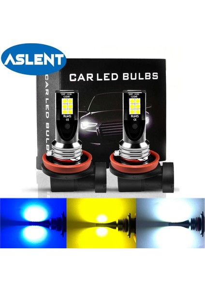 H9 Stili 3000K Altın Sarısı Aslent H8 H11 LED Hb Hb Sis Farları Ampul Md 2400LM 3000K 6000K Beyaz Araba Sürüş Lambası Otomatik 12V 24V (Yurt Dışından) fırsatları