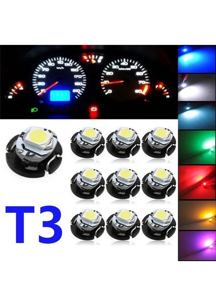 Sarı T3 LED 12V 0.2W Araba Oto Iç Gösterge Ampulleri Pano Lambaları Neo Kama Iklim Göstergeleri Araba Gösterge Işıkları (Yurt Dışından)