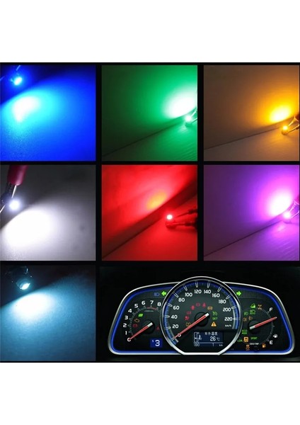 Sarı T3 LED 12V 0.2W Araba Oto Iç Gösterge Ampulleri Pano Lambaları Neo Kama Iklim Göstergeleri Araba Gösterge Işıkları (Yurt Dışından)