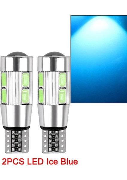 Buz Mavisi 2x W5W T10 LED Canbus No Ev 6000K Smd Araba 5W5 LED Ampul Boşluk Kama Yan Dönüş Sinyali Işık Süper Parlak Beyaz (Yurt Dışından)