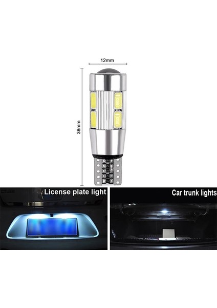 Buz Mavisi 2x W5W T10 LED Canbus No Ev 6000K Smd Araba 5W5 LED Ampul Boşluk Kama Yan Dönüş Sinyali Işık Süper Parlak Beyaz (Yurt Dışından) modelleri