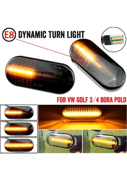 2 Adet LED Dinamik Yan Işaretleyici Dönüş Sinyali Işık Volkswagen Vw Bora Golf Assat 3bg Polo Sb6 Için Sıralı Flaşör Işık (Yurt Dışından) modelleri
